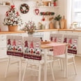 thumbnail image 2 of Christmas Dwarfs Chair Covers Set of 1 Winter Hat Gnome Poinsettia Retro Wood Plaid Chair Back Covers Stretch Removable Washable Slipcovers Protector for Dining Room Kitchen Party Decor, 2 of 5