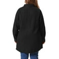 thumbnail image 4 of Plus Size Shirts for Women Chambray Top Button Down Denim Shirts Tops 2025 1X Black, 4 of 7