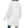 thumbnail image 5 of Women Oversized Cardigan Sweater Front Open Knitted Lantern Long Sleeve Thick Jacket, 5 of 6