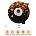 thumbnail image 6 of 13 Inch Round Placemats Set of 4, Fall Maple Leaf Non Slip Heat Insulation PP Table Mats, Thanksgiving Yellow Orange Plant Black Washable Place Mats for Kitchen Dining Party Table Decor, 6 of 7