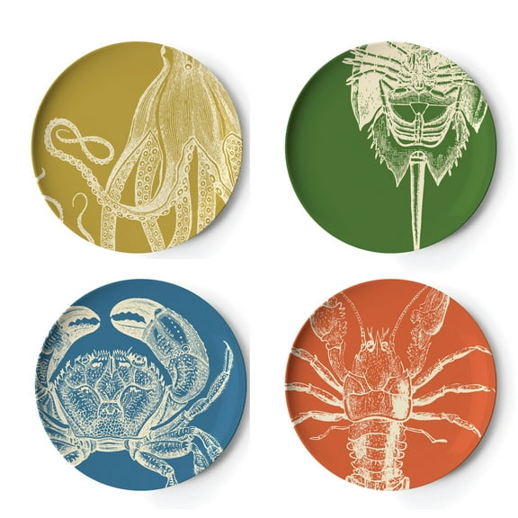 Sea Life Dinner Plates Set of Four