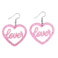 thumbnail image 2 of Heart Drop Earrings Cute Acrylic for Mother's Day Valentine's Day Engagement Pink, 2 of 9
