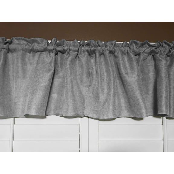 faux burlap window valance 58 wide silver