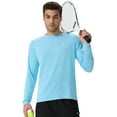 thumbnail image 5 of Satankud Mens Sun Protection UPF 50+ Shirts Long Sleeve Swim Rash Guard Shirt Workout Running Athletic UV Gym Surf Hiking Sky Blue XL, 5 of 10