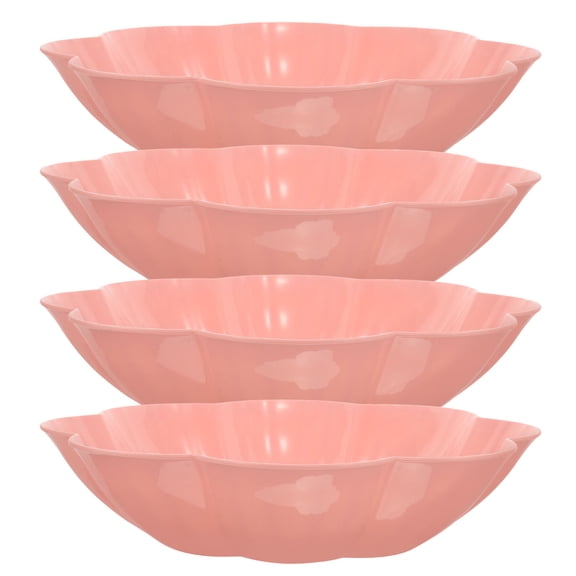 FELTECHELECTR Dessert Tray Salad Plate Pink Plastic 4Pcs 10.61X10.61X2.36Inch