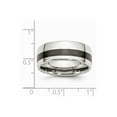 thumbnail image 6 of White Stainless Steel Ring Band Wedding Black Ceramic, 6 of 6