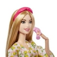 thumbnail image 4 of Barbie Self-Care Posable Doll, Blonde Spa Day Doll in Bathrobe with Puppy and Accessories, 4 of 9