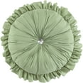 thumbnail image 4 of Nanshing Summerwood Solid Color Fringe Stripe 7-piece Comforter Set, Sage, King, 4 of 5