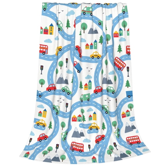 Cars Blanket, Soft Warm Flannel Throw Blanket, Cozy Plush Blanket for Bedroom, Sofa, Bed, Birthday Gift 50x40