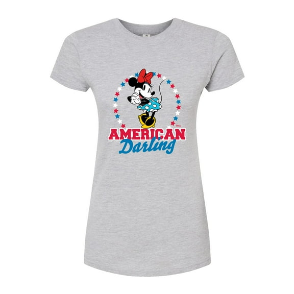 Disney - American Darling Minnie - Juniors Fitted Graphic T-Shirt