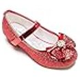 thumbnail image 3 of Furdeour Chaussures de Princesse à Talons Hauts Pailletées pour Filles Taille 7 Chaussures de Mariage Rouges Scintillantes pour Tout-Petits 2 Ans Petites Filles Mignonnes Chaussures de costume à Sequins (2701rouge 7), 3 of 4