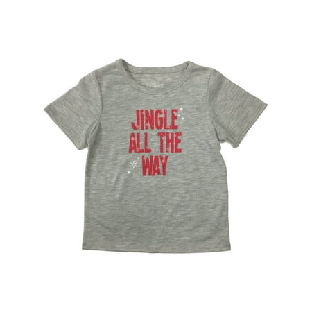 Image of Infant Girls Gray Jingle All The Way Short Sleeve Christmas Holiday Shirt 18m