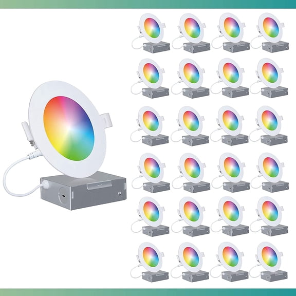 INFIBRITE 4 Inch WiFi Smart 9W 810LM Recessed LED Ceiling Light, Alexa/Google, Wet Rated (24 Pack)