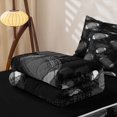 thumbnail image 5 of Homewish Kids Rugby Zipper Full Size Comforter Sets with Fitted Sheet and 2 Pillowcases For Boys,Sports Theme Zipper Bedding Set,Black Gray,Black Reversible,4-Piece, 5 of 7