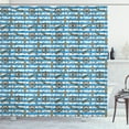 thumbnail image 1 of Ambesonne Blue White Shower Curtain, Regatta Cruise Ship, 69"Wx70"L, Brown Blue White, 1 of 3