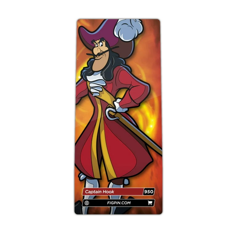 FiGPiN Disney Villains - Peter Pan - Captain Hook Enamel Pin #950  [COLLECTABLES] Pin, Collectible 