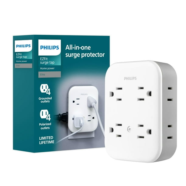 Regleta de alimentación Philips SPP3993W/37, 8 salidas, 1140 julios