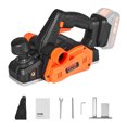 thumbnail image 1 of VEVOR Raboteuse Électrique Sans Fil, Largeur 3-1/4 Pouces, Rabot à Main 16500 Tr/min avec Profondeur de Rabot Réglable 5/64 Pouces Lames HSS Double Sortie de Poussière, pour Menuiserie Surface de Bois Lissante, 1 of 9