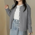 thumbnail image 2 of Gvdentm Sweater Clothes for Girls Girls Striped Sweaters Gradient Long Sleeve Cable Knit Sweater Pullover Jumper Fall Winter(Grey,120), 2 of 5
