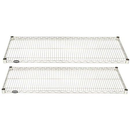 HUBERT® Soft Silver Wire Shelf Pack - 48 L x 18 D x 1 H