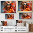 thumbnail image 4 of Designart "African Kuba Patterns Mask in Black and Orange" People Wall Art - Global Orange African Mask Entryway Wall Art Print, 4 of 4