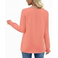 thumbnail image 4 of UVN Fall Square Neck Tops for Women Long Sleeve Blouse Ladies Dressy Button Shirts, 4 of 8