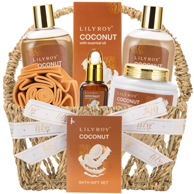 Set de cestas de regalo Bath & Body Lily Roy, 7 piezas, para mujeres y hombres