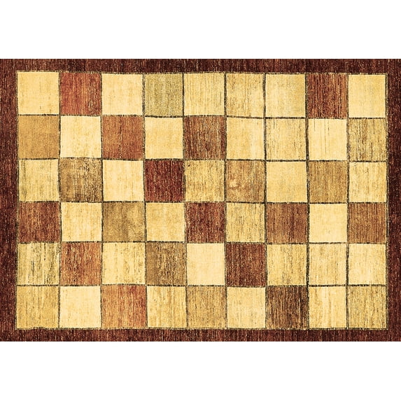 Ahgly Company Indoor Rectangle Abstract Brown Modern Area Rugs, 8' x 10'