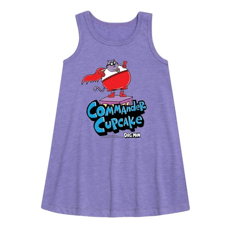

Dog Man - Commander Cupcake - Toddler and Youth Girls A-line Dress