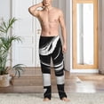 thumbnail image 2 of Vsdgher Abstract Black White Swirls Mens Pajama Pants Sleep & Lounge Pants, PJ Pants-XX-Large, 2 of 6