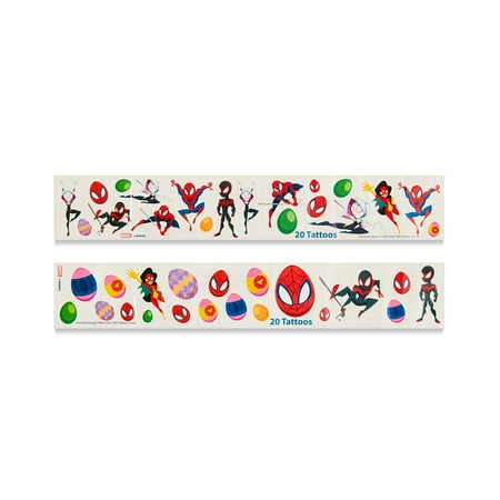 Marvel Spider-Man Tattoo Egg Set for Easter, 40 Count, for Ages 3+