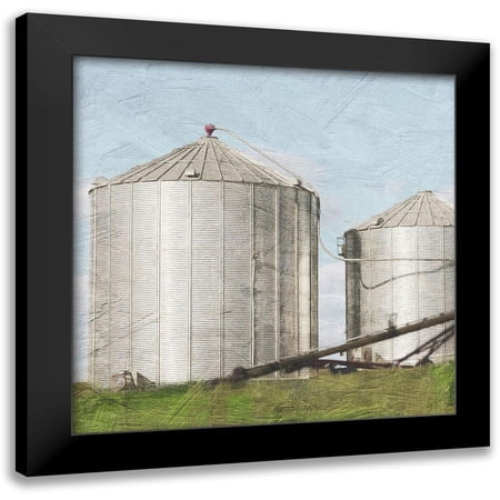 Prime, Marcus 12x12 Black Modern Framed Museum Art Print Titled - Twin Silos