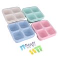thumbnail image 3 of Snack Containers Wheat Straw 4 Compartment Divided Fruit Vegetable Snack Tray Lunch Food Storage Containers, 3 of 5