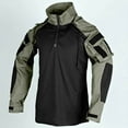 thumbnail image 5 of Rain Jacket Men Waterproof with Pockets Plus Size Solid Color Long Sleeve Casual Outdoor Tactical Training Jacket Green XXXL, 5 of 8
