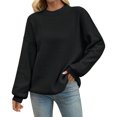 thumbnail image 2 of Women Fall Winter Long Sleeve Knit Sweater Solid Color Crewneck Pullover, 2 of 5