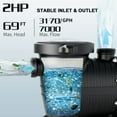 thumbnail image 5 of FOTING In/Above Ground Pool Pump, Self Primming (Dual Voltage, 2HP, 6800GPH, 115V/230V), 5 of 8