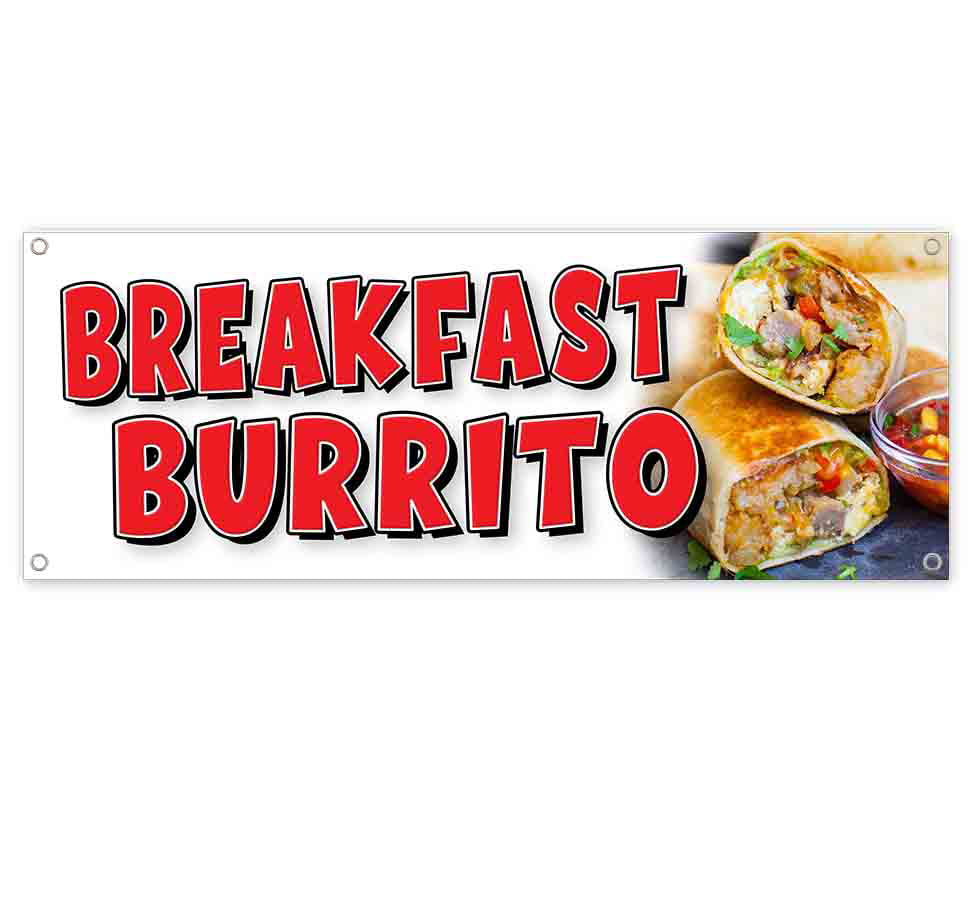Heavy-Duty Vinyl Single-Sided with Metal Grommets Non-Fabric Burritos 13 oz Banner