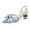 Sky Blue, variant on XYD Women Pointy Toe Slingback Pumps Satin Bowknot Chunky Low Heel Sandals Crystals Dress Wedding Shoes Size 7.5 Black