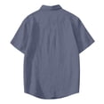 thumbnail image 5 of LTTVQM Men's Linen Short Sleeve Shirts 2026 Cotton Casual Lightweight Button Down Shirt Beach Vacation Summer Spring Tops with Pocket Navy 2XL, 5 of 7