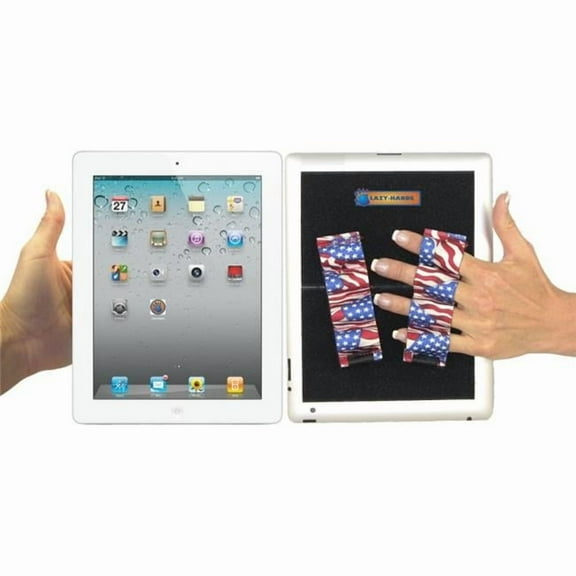 LAZY-HANDS  Heavy-Duty 4-Loop X2 Grips for Tablets-Fits Most - Flags