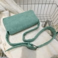 thumbnail image 1 of Corduroy Shoulder Bag Flap Buckles Small Square Crossbody Bag for Work (Green), 1 of 7