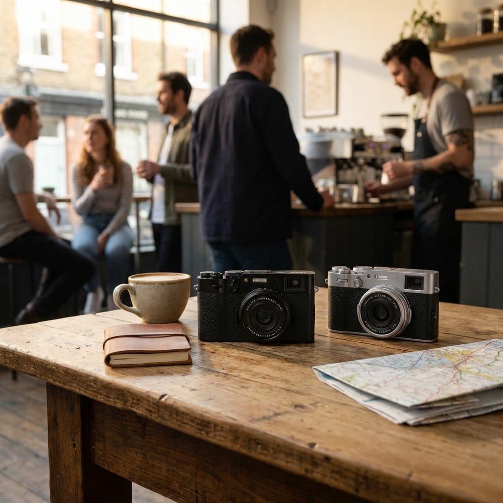 FUJIFILM X100VI Digital Camera with 40MP APS-C Sensor, 23mm f/2 Lens, IBIS, Hybrid Viewfinder, Compact Street Photography & Travel Camera (Black) Bundle with Soft Case and 32GB Memory Card