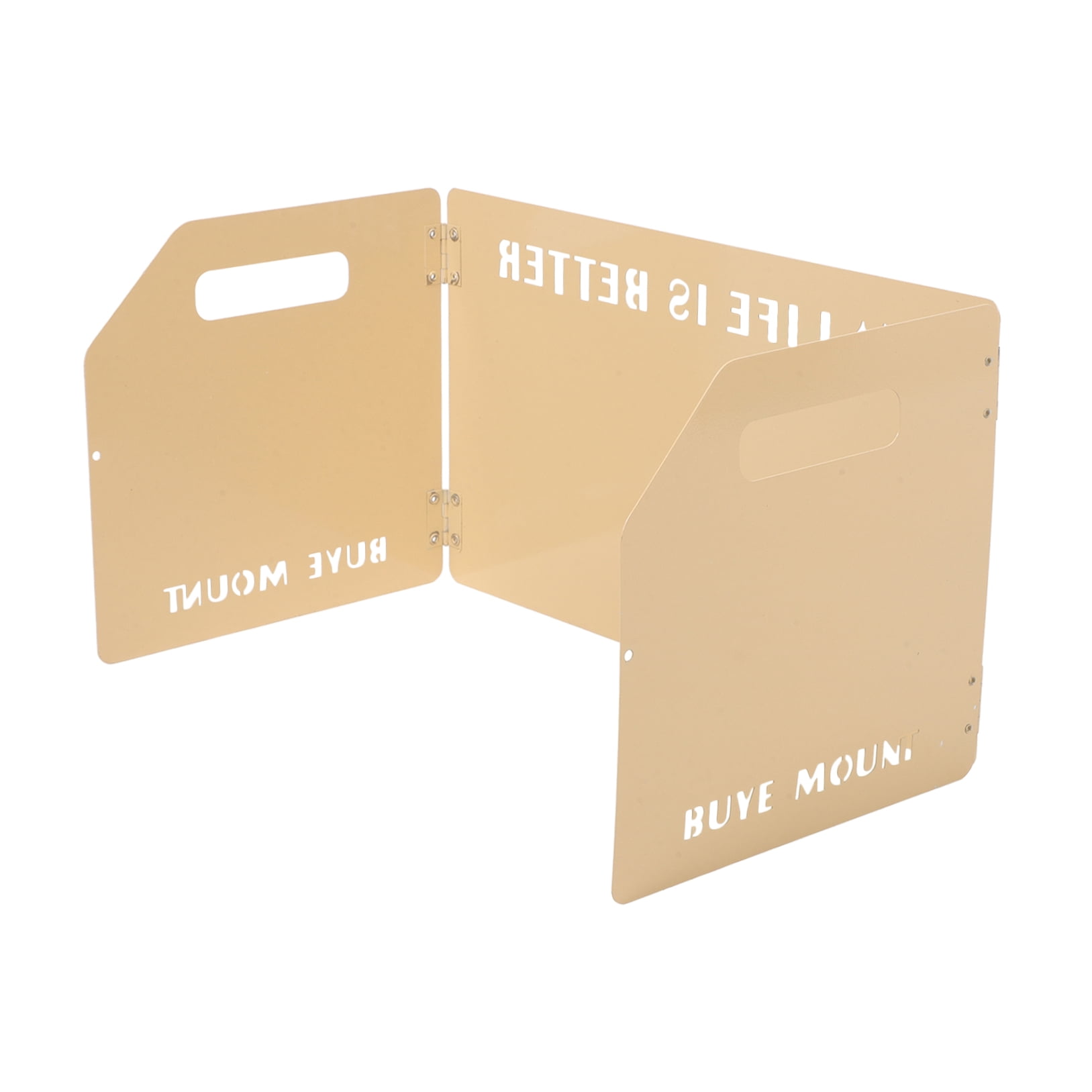 Raindrops Portable Windshield for Gas Stove with Foldable Design and Smooth Surface Khaki 1 Piece