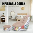 thumbnail image 3 of Chaise Longue Gonflable, Chaise Pneumatique Étanche en Flocage avec Repose-Pieds pour Camping Extérieur Brun, 3 of 7