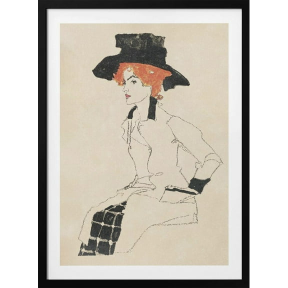 Portrait of a Woman 1910 Framed Art Modern Wall Decor