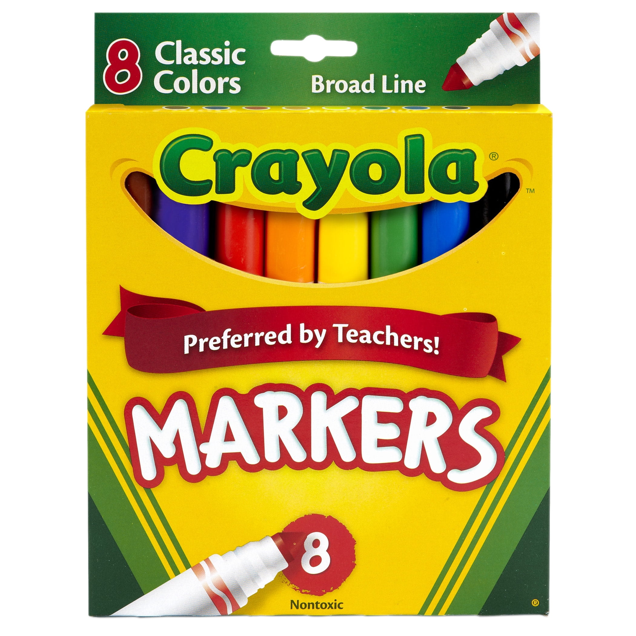 Crayola Broad Line Markers, Classic Colors, 8 Per Box, 6 Boxes