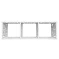 thumbnail image 4 of Fithood Wood-plastic Board Three lattices Carved Overhead Storage Rack White, 4 of 5