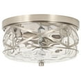 thumbnail image 2 of Vintage Flush Mount Ceiling Light With Clear Hammered Glass Brushed Nickel Light Fixtures 2-Lights Farmhouse Ceiling Light Antique Ceiling Light for Kitchen Dining Room Hallway 9.84"D, 2 of 9