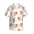 thumbnail image 3 of Xecao Squirrel Giving A Gift print Hawaiian shirt - a stylish short-sleeve button-down for men, perfect for casual beach and tropical outings., 3 of 9