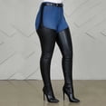 thumbnail image 5 of Primegos Women Stilettos Thigh Boots Over The Knee High Heel Boots Retro Sexy Pointed Toe Side Zipper Boots with Belt Buckle for Parties Nightclubs, 5 of 8